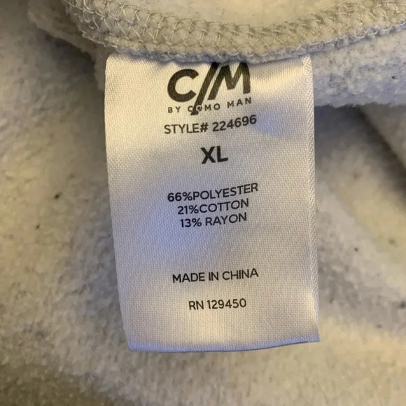 C/M by Como Man Gray Sweatshirt Men's Size XL Como Man - Picture 6 of 7
